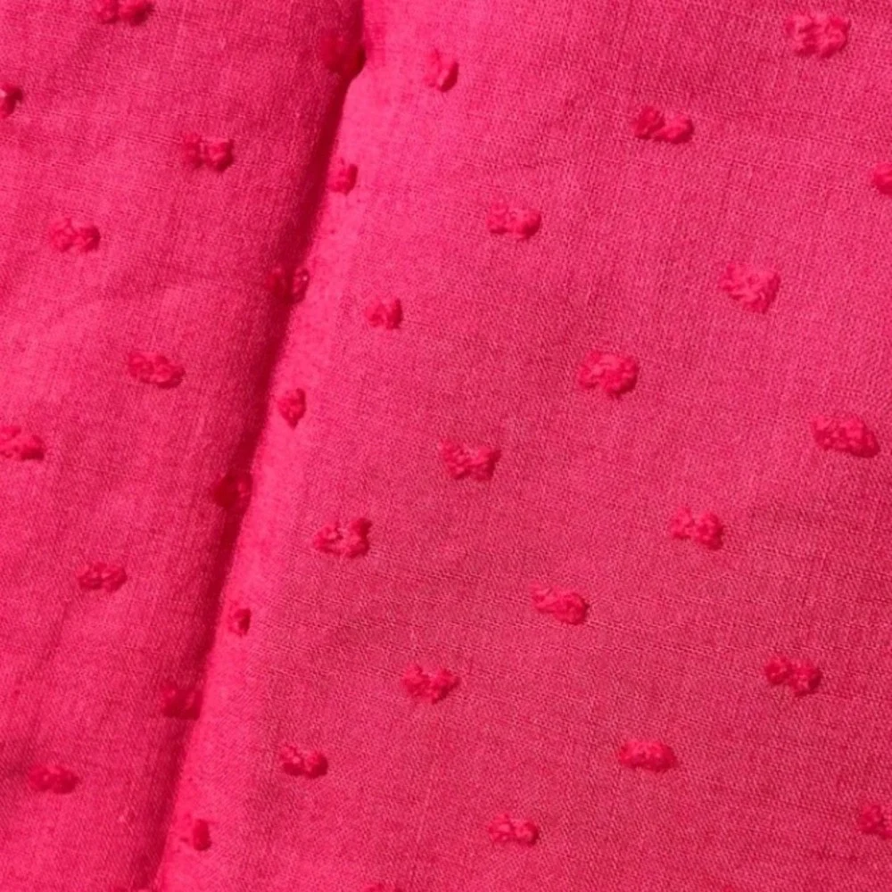 Hannah Pink Swiss Dot Sleeveless Blouse XL Cotton Pintuck Cottagecore Boho Top - Picture 8 of 8